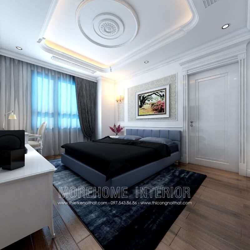 Mẫu giường ngủ gỗ tự nhiên bọc da cao cấp ấn tượng cho nhà chung cư hiện đại